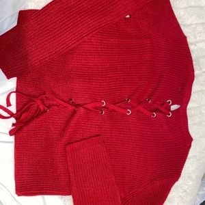 Adorable red tie sweater:)